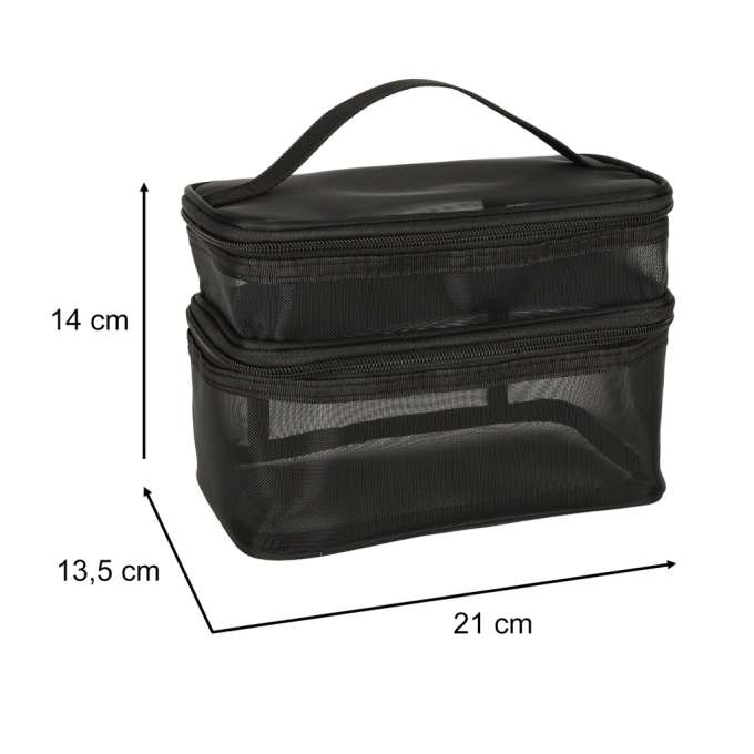 Cosmetic travel organizer folding piled organizer for storing cosmetics accessories black