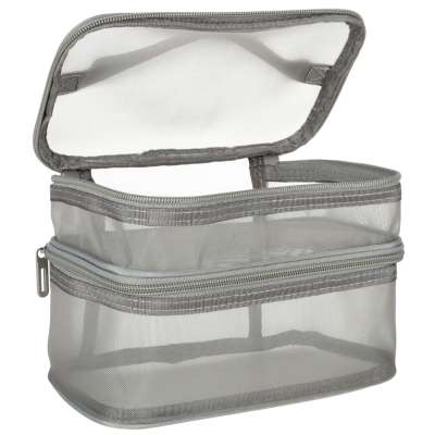 Cosmetic travel organizer folding piled organizer for storing cosmetics accessories gray