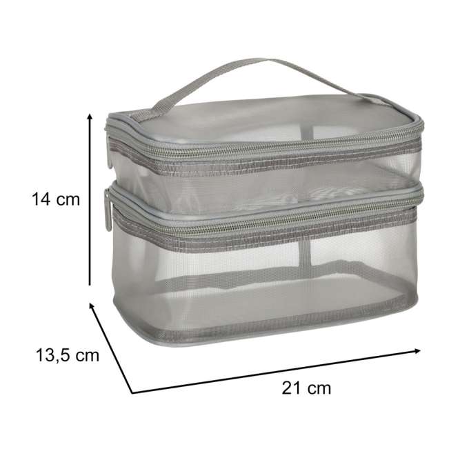 Cosmetic travel organizer folding piled organizer for storing cosmetics accessories gray