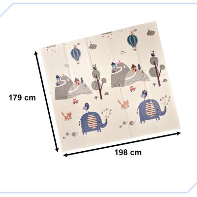 Educational folding foam mat double-sided 179x198cm street/forest