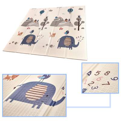Educational folding foam mat double-sided 179x198cm street/forest