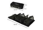 Folding travel cosmetic bag removable retractable 4-in-1 large capacity portable black 4