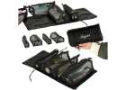 Folding travel cosmetic bag removable retractable 4-in-1 large capacity portable black 1