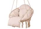 Hanging chair swing seat with cushion XXL ecru 120kg 2