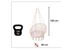 Hanging chair swing seat with cushion XXL ecru 120kg 5