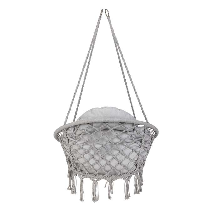 Hanging chair swing seat with cushion XXL grey 120kg
