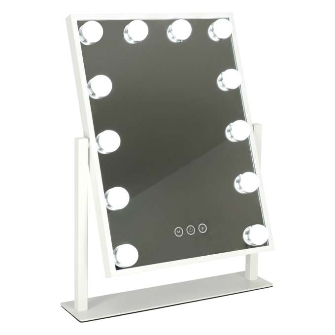 LED make-up mirror with USB bulbs 30x40cm