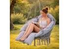 LUARO garden swing stork's nest with XXL cushion gray 80 cm 150 kg 16