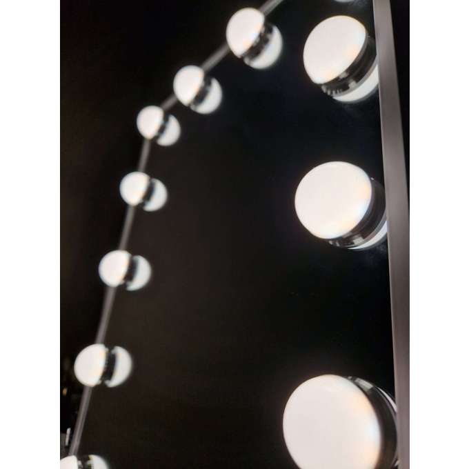 Lusterko do makijażu kosmetyczne podświetlane LED Hollywood z 12 żarówkami USB 30 x 40 cm