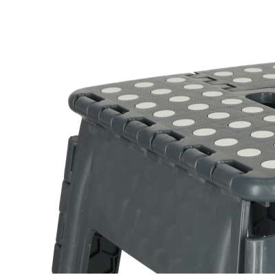 Non-slip folding stool 39cm dark grey