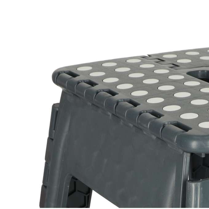 Non-slip folding stool 39cm dark grey