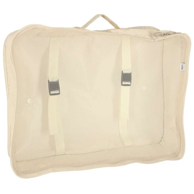 Suitcase organizers travel set 8 pieces clothes storage accessories waterproof bags makeup shoe beige