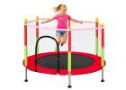 Trampolina do domu ogrodu dla dzieci siatka piłki 140cm 55inch czerwona 3