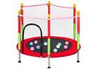 Trampolina do domu ogrodu dla dzieci siatka piłki 140cm 55inch czerwona 4