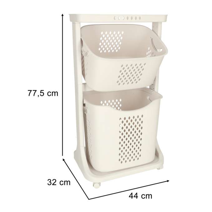 Two tier rolling cart organizer on wheels for toys clothes