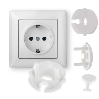 [Zestaw] Protector for grounded electrical outlet 1pc. + Security key for grounded electrical outlet 1pc.