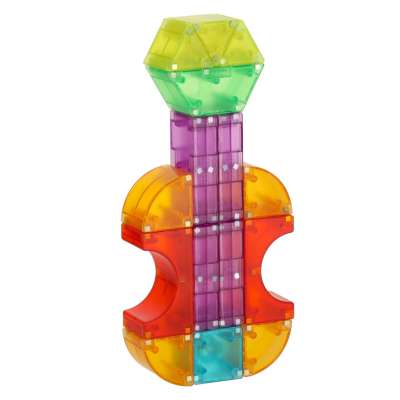 3D construction magnetic bricks LED glowing 134 el.