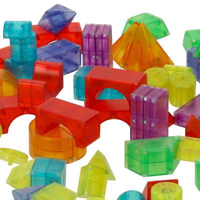 3D construction magnetic bricks LED glowing 32 el.