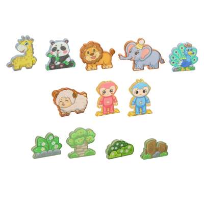 3D construction magnetic bricks glowing animal park 90 el.