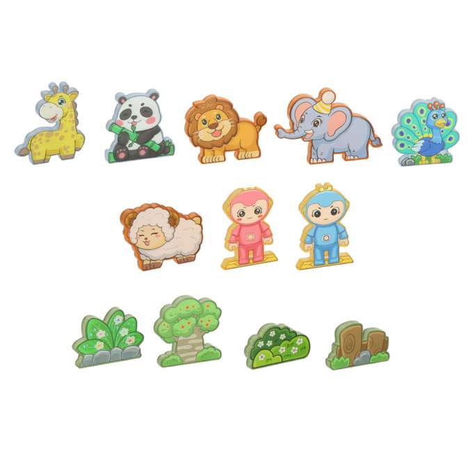 3D construction magnetic bricks glowing animal park 90 el.