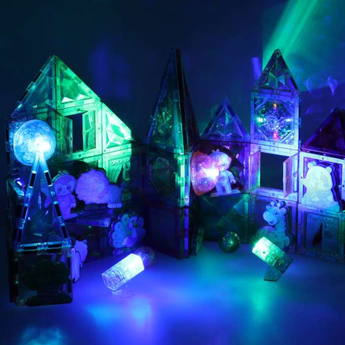 3D construction magnetic bricks glowing animal park 90 el.