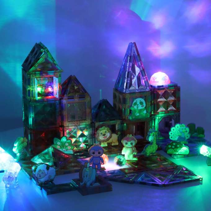 3D magnetic construction blocks luminous animal park 124 el.