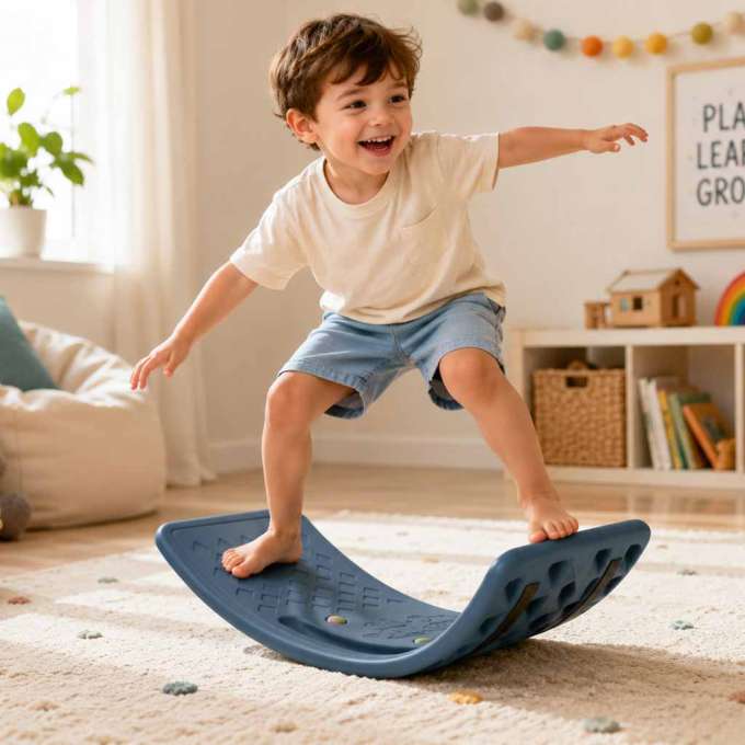 Balance board for kids 67x29cm non-slip blue