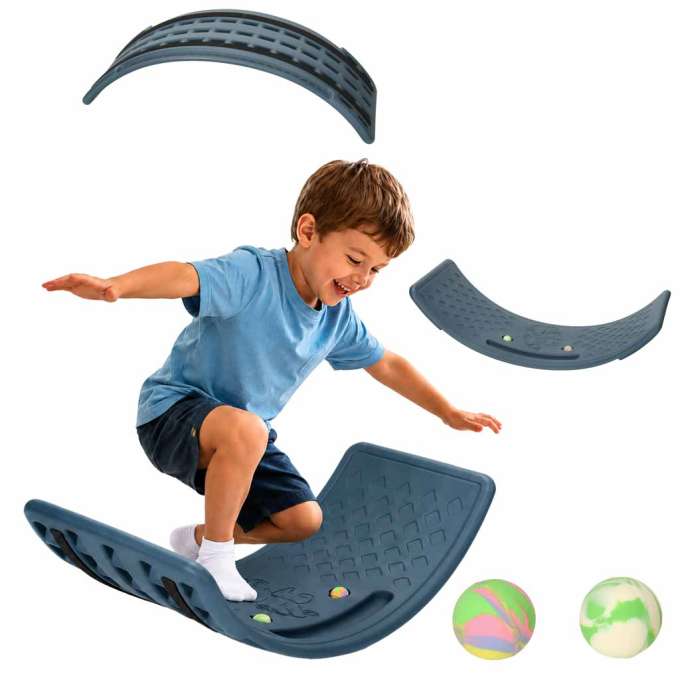 Balance board for kids 67x29cm non-slip blue