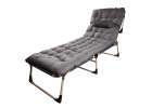 Camping bed with pillow 193 cm dark grey 2