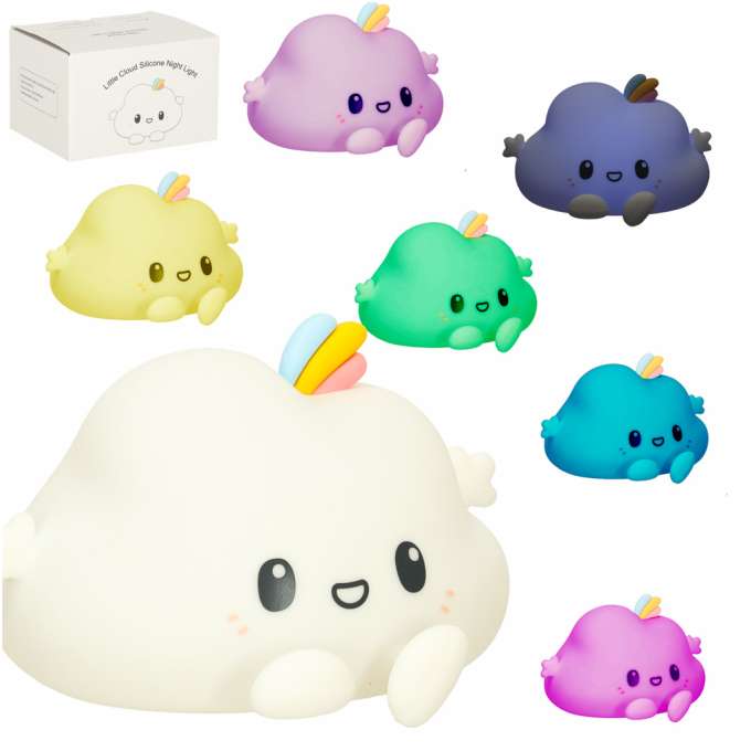 Children's night light silicone touch soft LED white RGB cloud