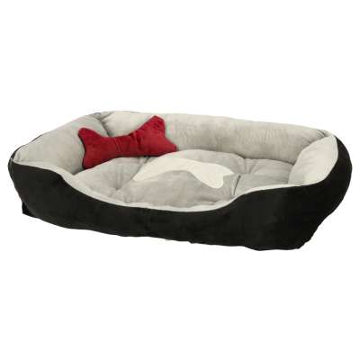 Dog bed 60x45x15cm white and black