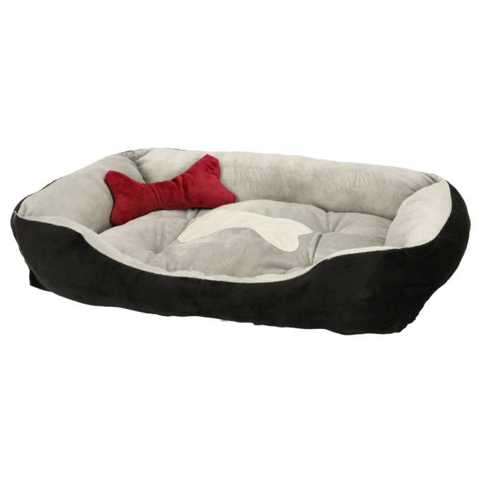 Dog bed 60x45x15cm white and black