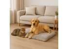 Dog bed for cats plush bedding hairy shaggy cushion 115cm grey 7
