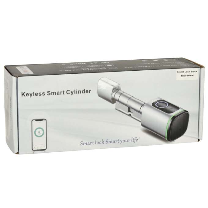 Door lock fingerprint cylinder black