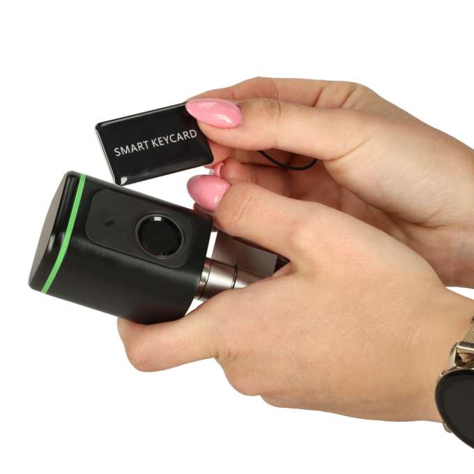 Door lock fingerprint cylinder black