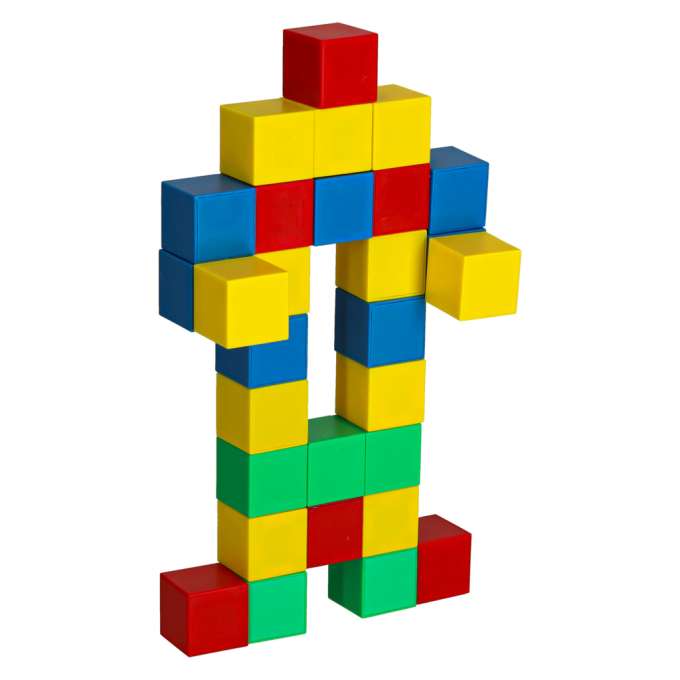 Educational magnetic cubic construction blocks 64 el.
