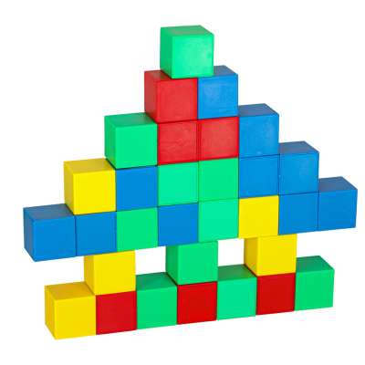 Educational magnetic cubic construction blocks 64 el.