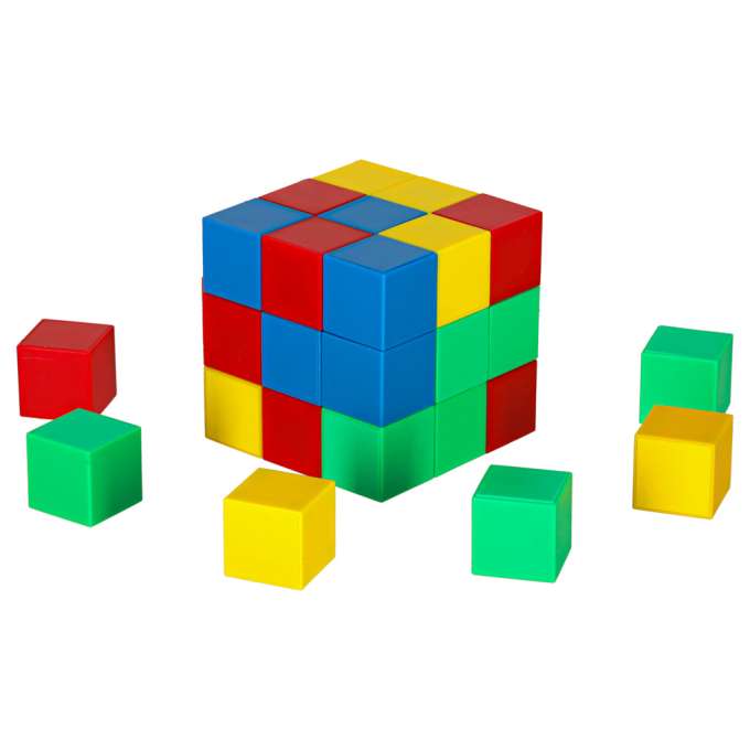 Educational magnetic cubic construction blocks 64 el.