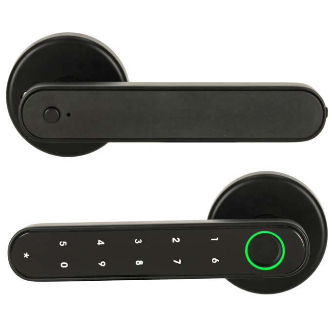 Electronic door lock fingerprint code handle bluetooth