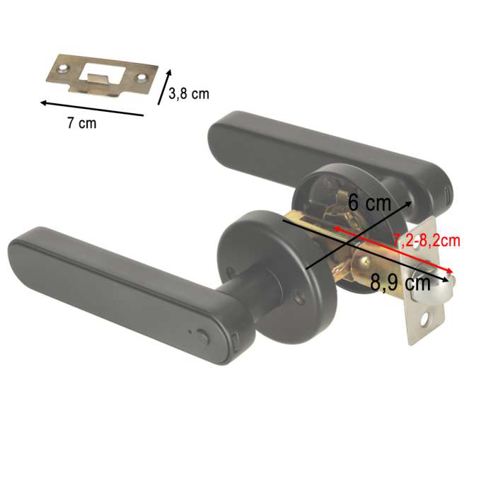 Electronic door lock fingerprint code handle bluetooth