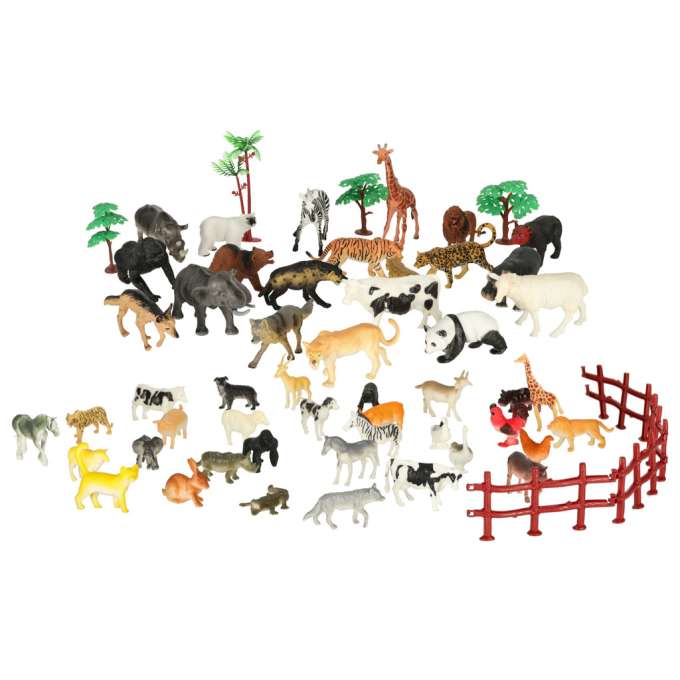 Figurki zwierzęta zoo zestaw 59 el.