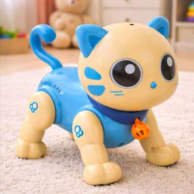 Interactive cat remote control RC robot jumps blue