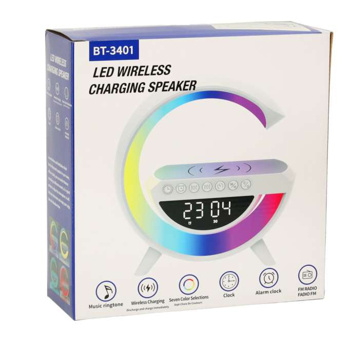 LED light with induction charger with radio