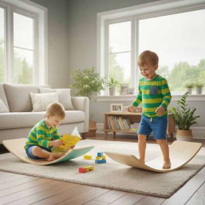 LULILO Ajlo turquoise children's felt rocker balance board