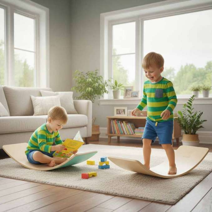 LULILO Ajlo turquoise children's felt rocker balance board