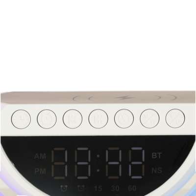 Lampka LED RGB ładowarka indukcyjna radio budzik zegar