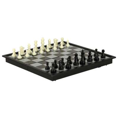 Magnetic chess checkers puzzle game