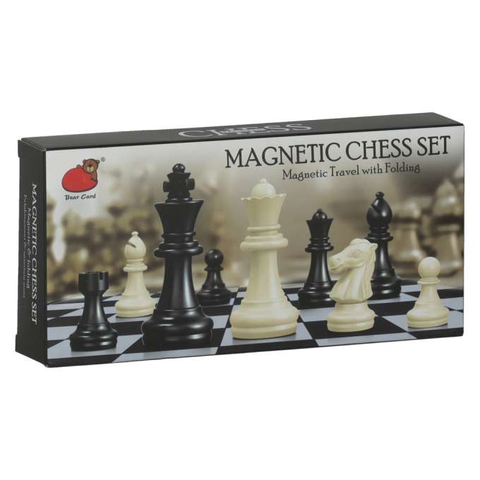 Magnetic chess checkers puzzle game