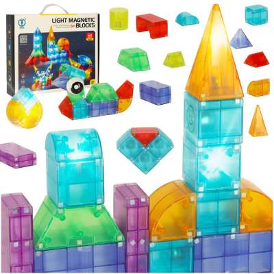 Magnetic light-up blocks 64 el.