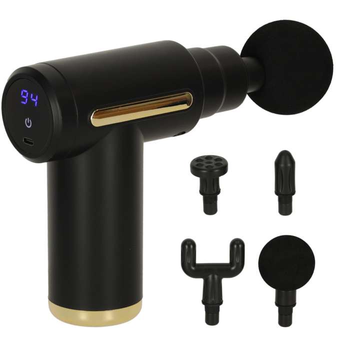 Massage gun massager 4 ends black